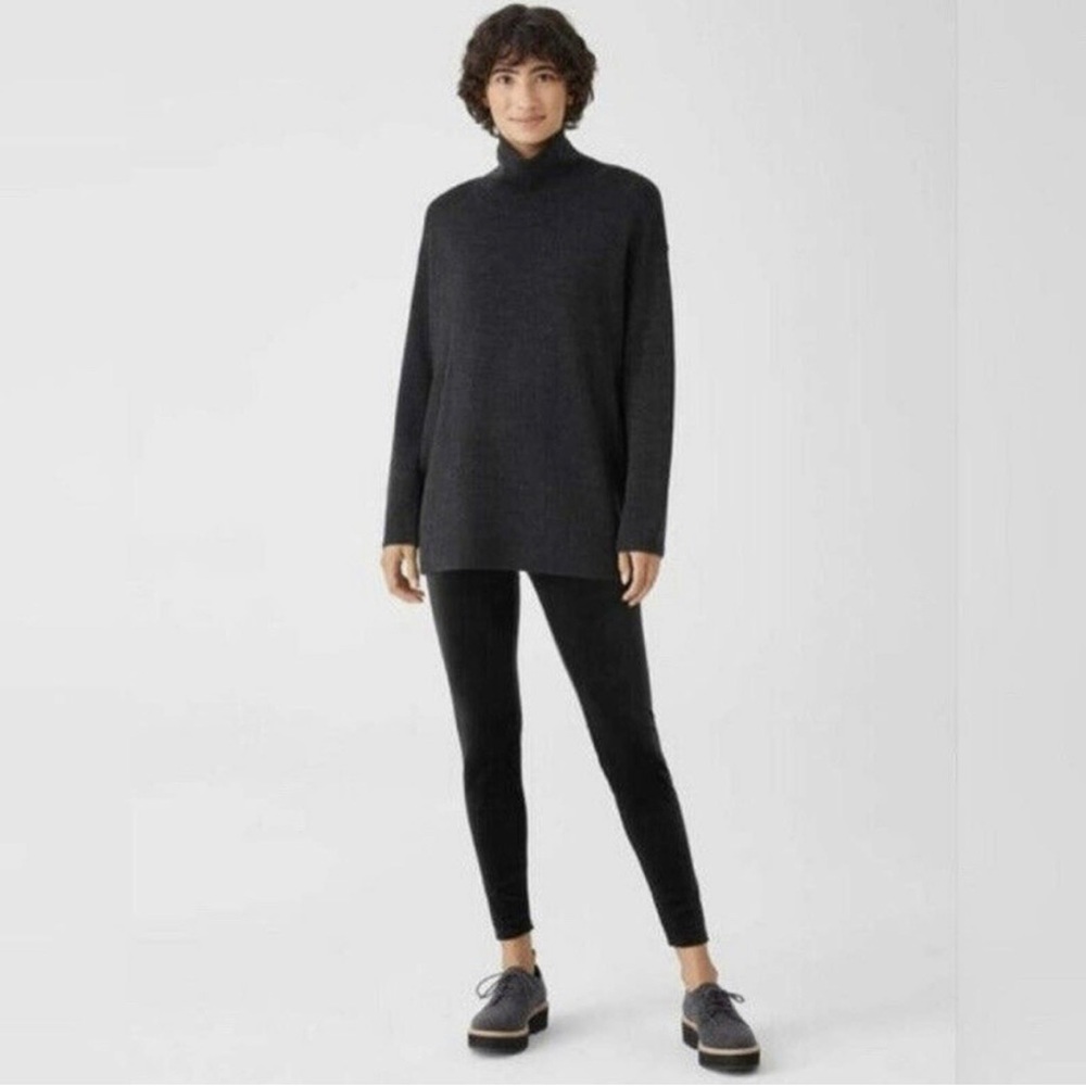 Eileen Fisher Velvet Ankle Legging Pants Black XL New with tags